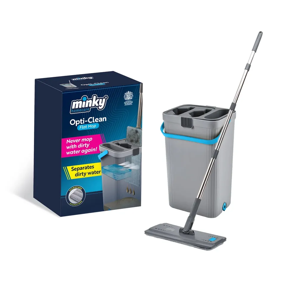 minky-opti-clean-flachmopp-mit-2-kammer-eimer-und-mikrofaser image 1