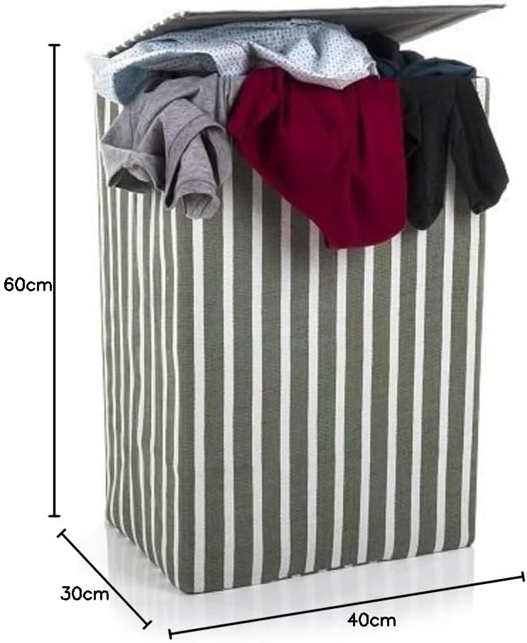 minky-w-schekorb-72l-green-stripe-40x30x60cm-faltbarer-w-schesammler-mit-deckel image 5