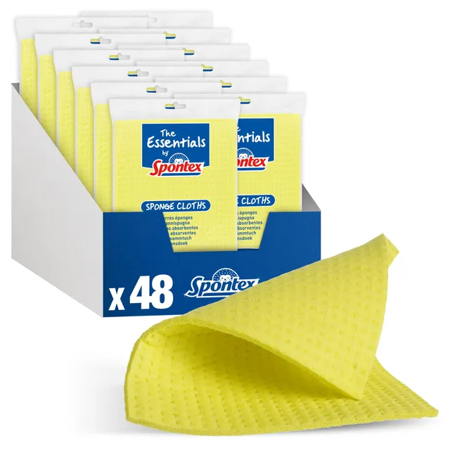 spontex-the-essentials-schwammt-cher-20-6-x-18-cm-pefc-zellstoff-12x-4er-pack-48 image 1