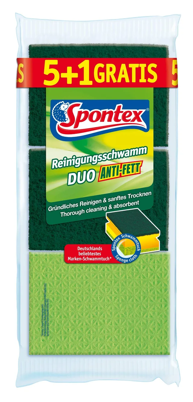 spontex-reinigungsschwamm-duo-anti-fett-5-1-gr-n-pink-topfreiniger-mit-trockense image 1