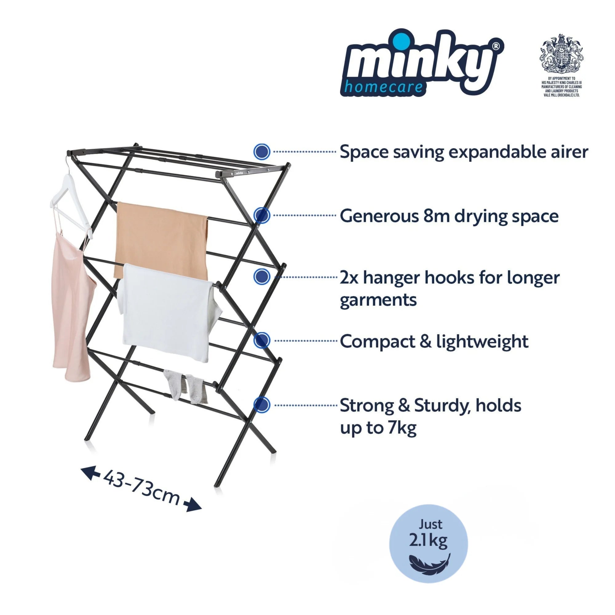 minky-3-ebenen-platzsparender-w-schest-nder-ausziehbar-8m-trockenl-nge image 2