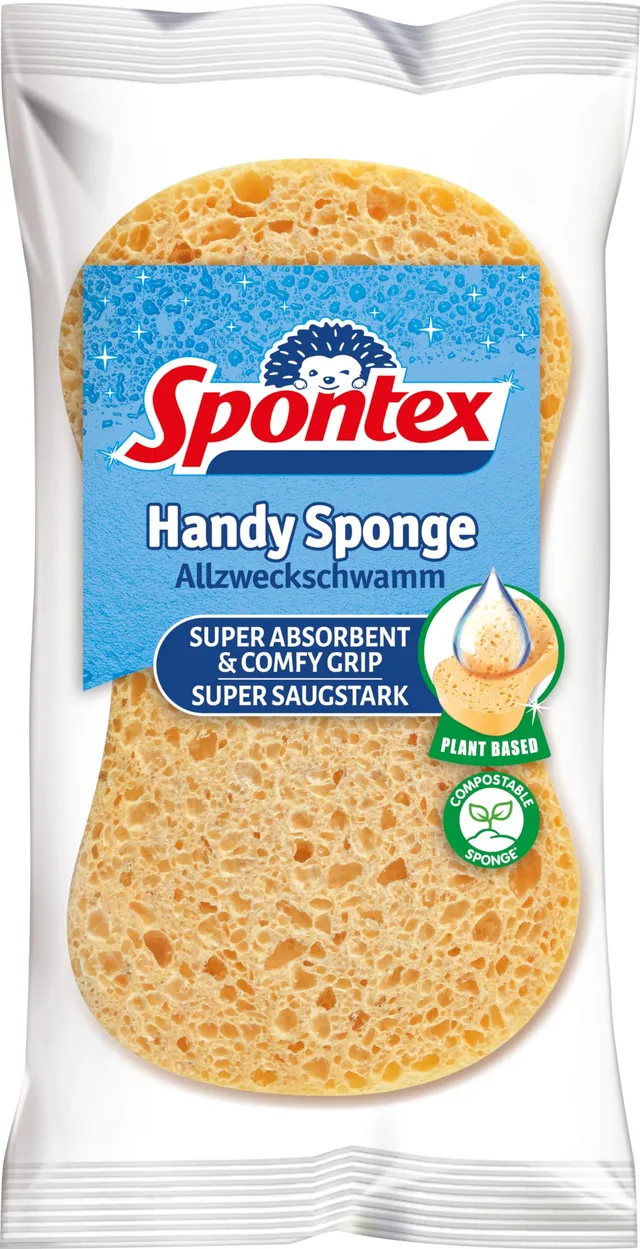 spontex-handy-sponge-allzweckschwamm-15-x-8-cm-kompostierbarer-zellulose-schwamm image 1