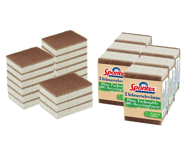 spontex-scheuerschwamm-mit-scheuervlies-aus-100-recyclingfasern-28-st-ck-14-x-2e image 1