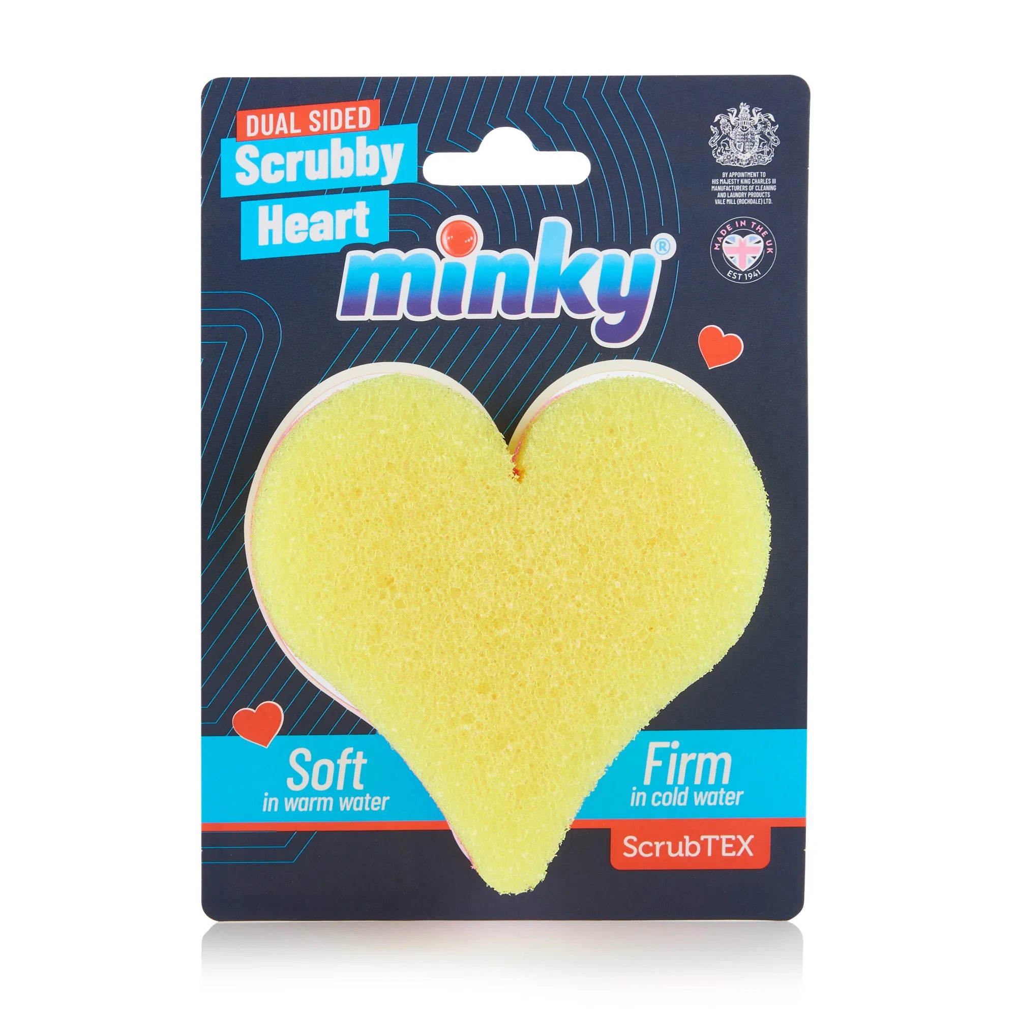 minky-scrubby-heart-schwamm-zweiseitiger-scheuerschwamm-mit-scrubtex image 1