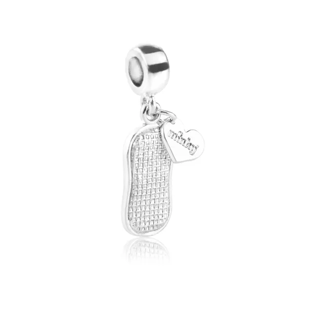 minky-silver-charm-dangle-bead-anh-nger-m-cloth-mit-herz image 1