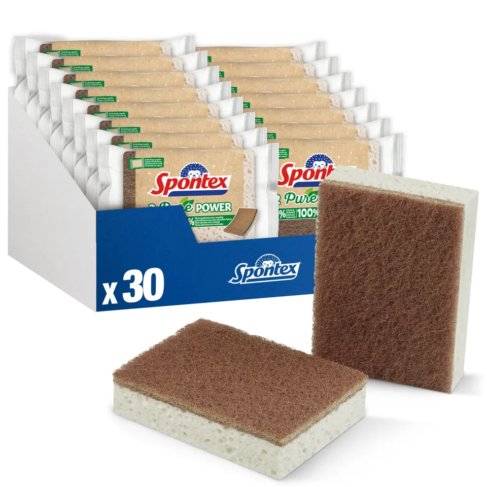 spontex-pure-power-reinigungsschwamm-mit-recycling-scheuervlies-30-st-ck-15-x-2- image 1