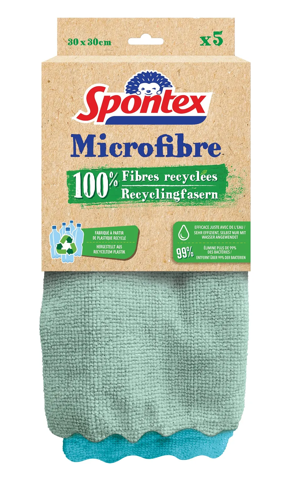 spontex-microfibre-recyclingfasern-t-cher-30x30-cm-60-st-ck image 1