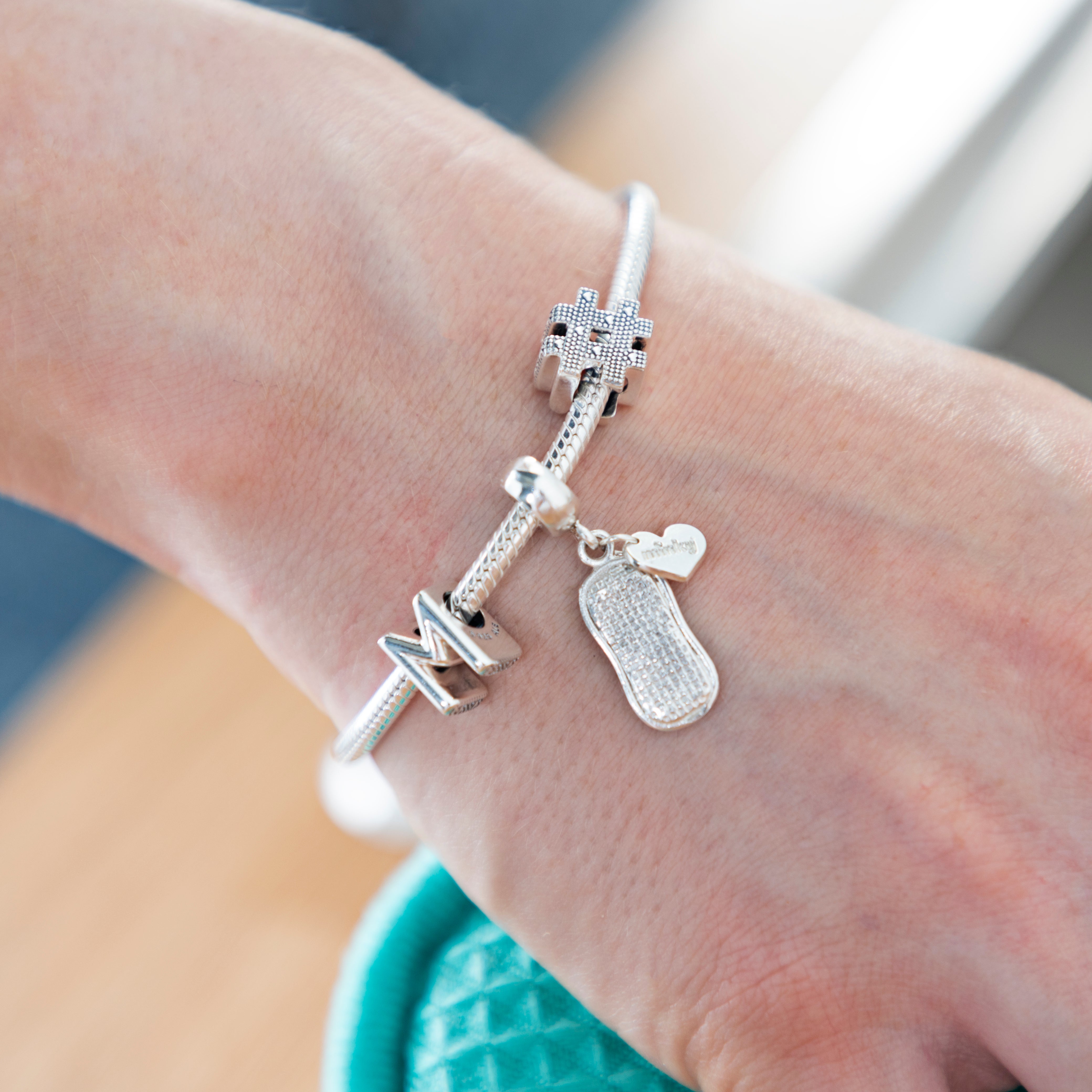 minky-silver-charm-dangle-bead-anh-nger-m-cloth-mit-herz image 4