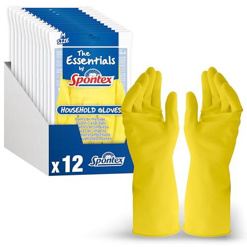 spontex-the-essentials-gummihandschuhe-m-12-paare-naturlatex-baumwollfutter image 7