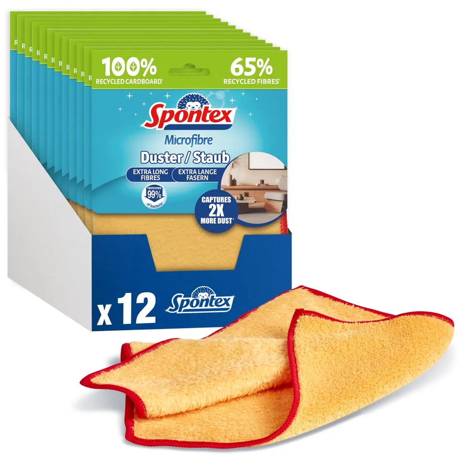 spontex-microfibre-staubtuch-gelb-12-st-ck-recyclingfasern image 1