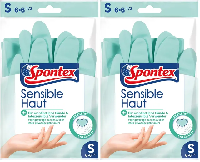 spontex-sensible-haut-haushaltshandschuhe-latexfrei-gr-e-s-2-paar image 1