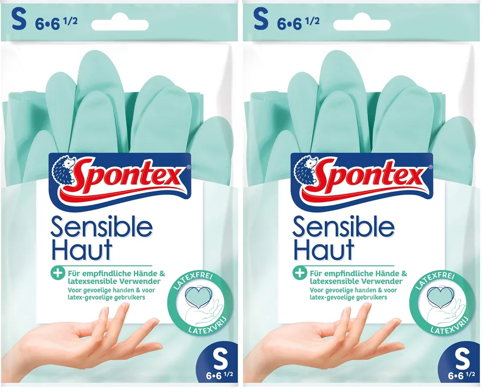 spontex-sensible-haut-haushaltshandschuhe-latexfrei-gr-e-s-2-paar image 1