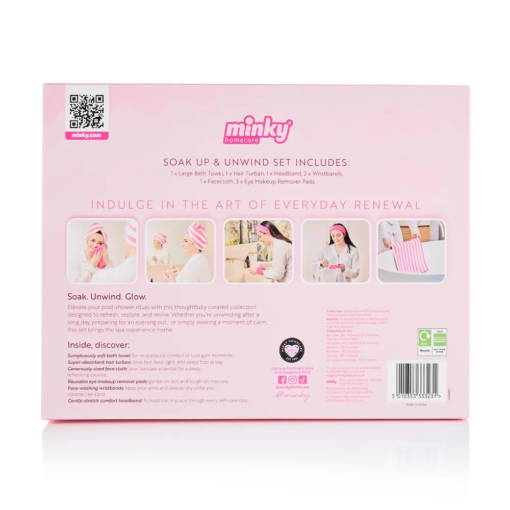minky-soak-up-unwind-pamper-box-pflegeset-mit-badetuch-haarturban image 2