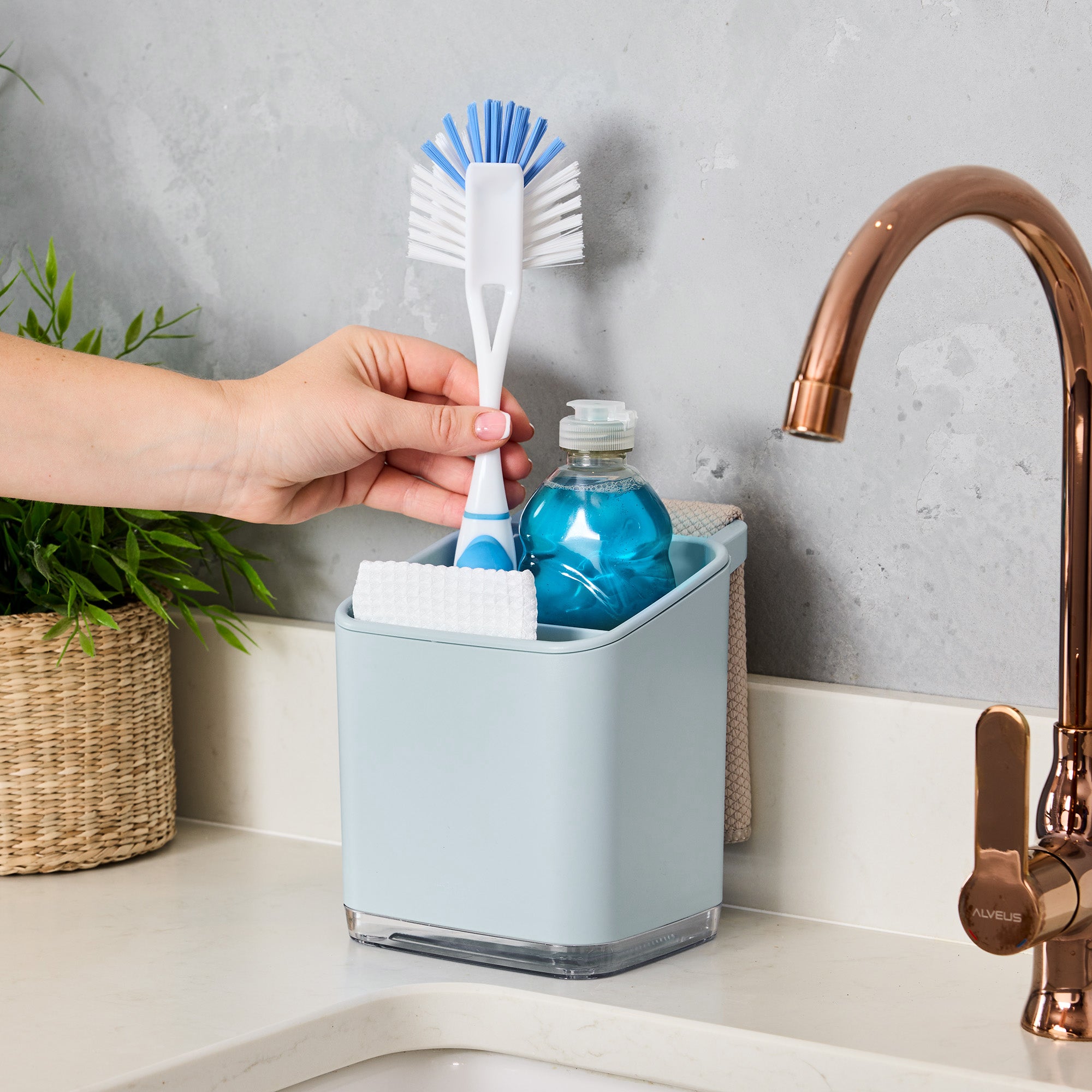 minky-sink-tidy-sp-lbecken-organizer-2-f-cher-mit-abtropfschale image 2