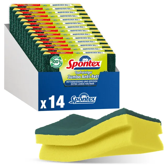 spontex-jumbo-anti-fett-topfreiniger-mit-recyclingfasern-14-st-ck image 1