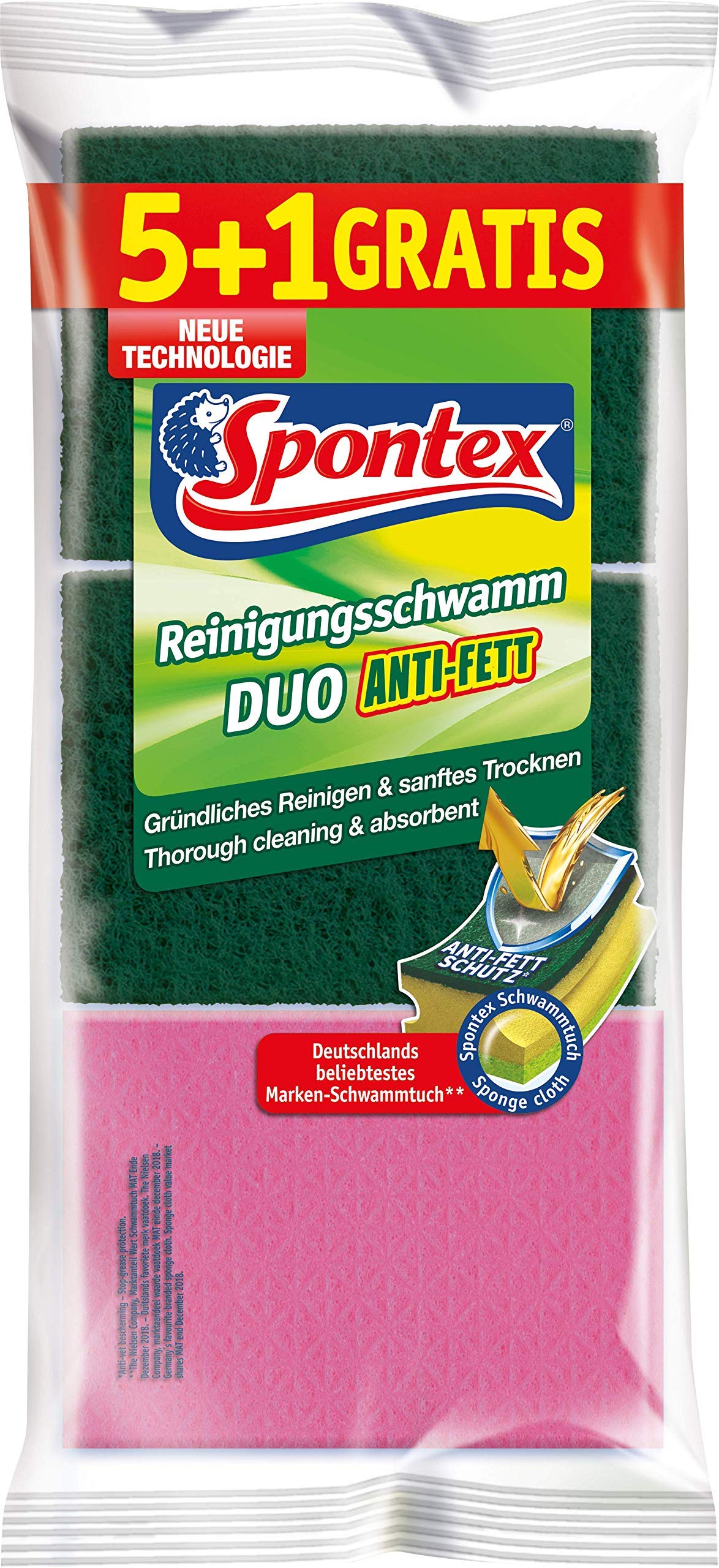 spontex-reinigungsschwamm-duo-anti-fett-5-1-gr-n-pink-topfreiniger-mit-trockense image 2