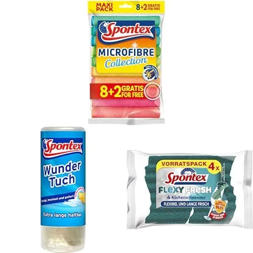 spontex-microfaser-set-allzweckt-cher-8-2-wundertuch-flexy-fresh-x4 image 1