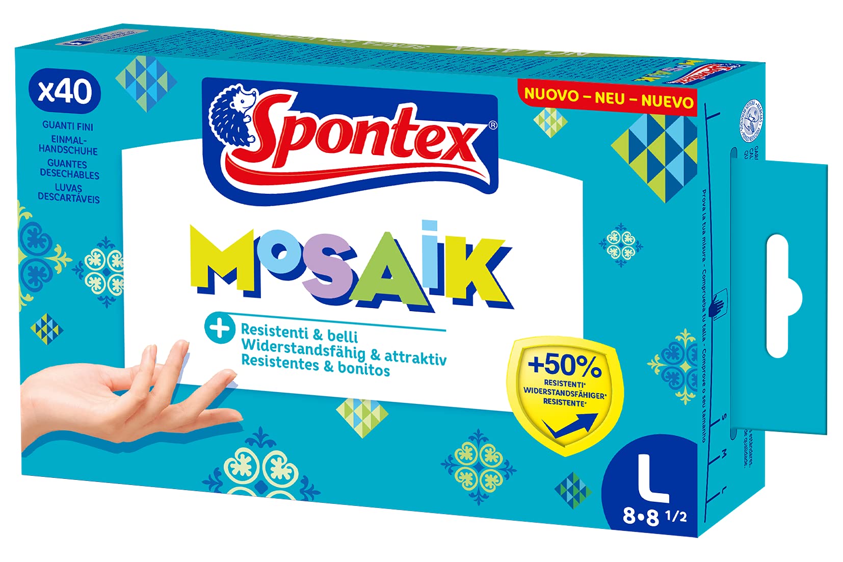 spontex-mosaik-einmalhandschuhe-nitril-blau-gr-e-m-40er-pack image 5