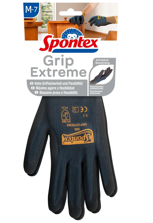 spontex-grip-extreme-arbeitshandschuhe-gr-e-m-mit-nitrilbesch-umung-en-388-1-paa image 1