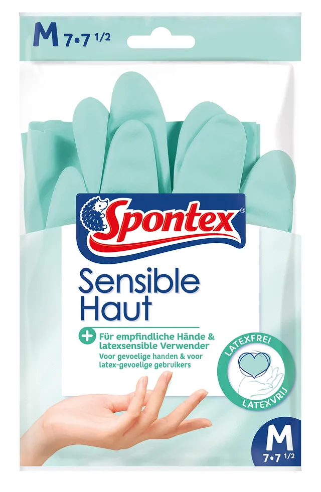 spontex-sensible-haut-haushaltshandschuhe-gr-e-m-latexfrei-1-paar image 1
