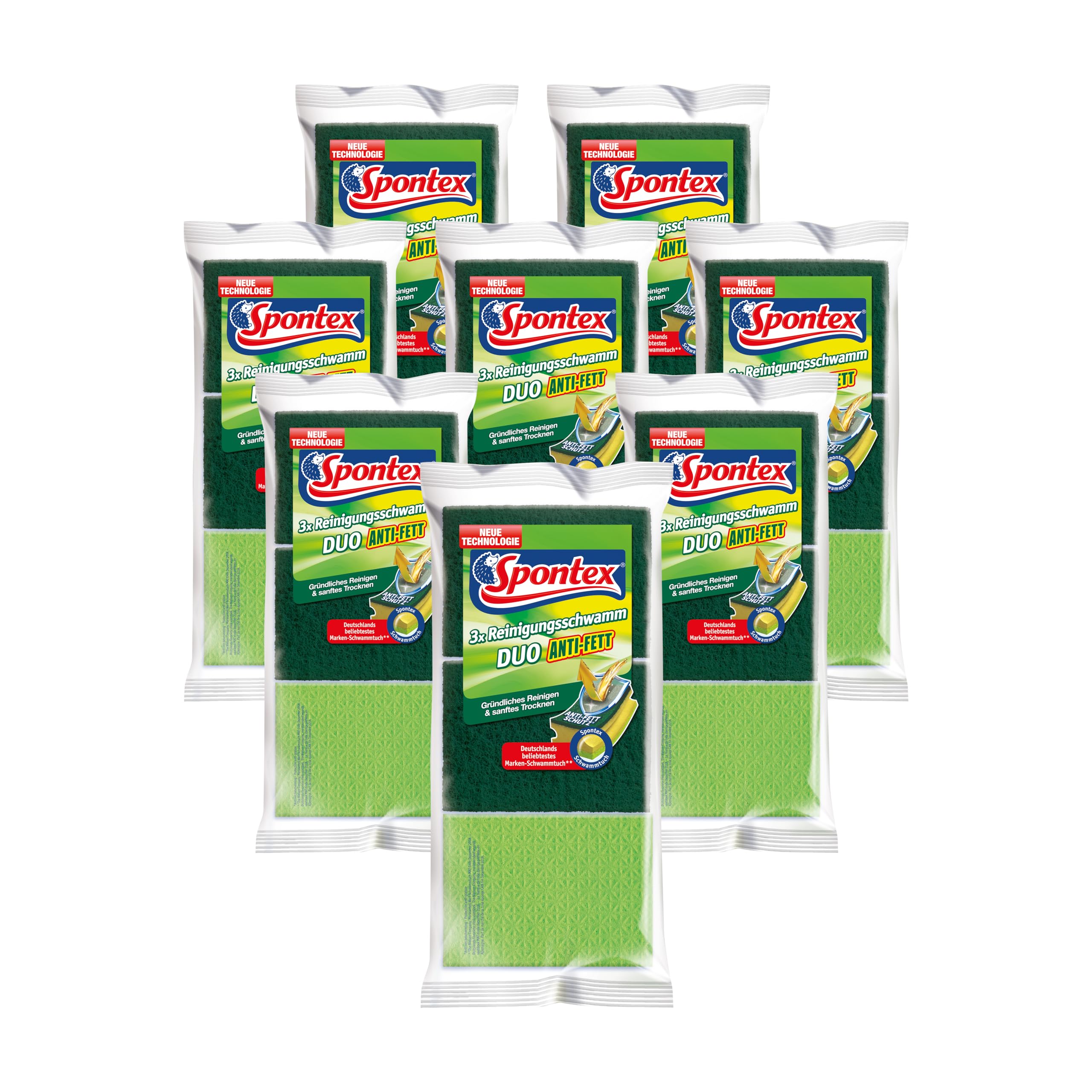 spontex-duo-anti-fett-reinigungsschwamm-3er-pack-mit-trockenseite-gr-n-pink image 2