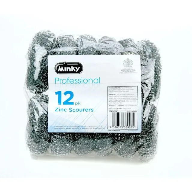 minky-professional-zinc-scourers-12er-pack-rostfreie-edelstahl-topfreiniger image 1