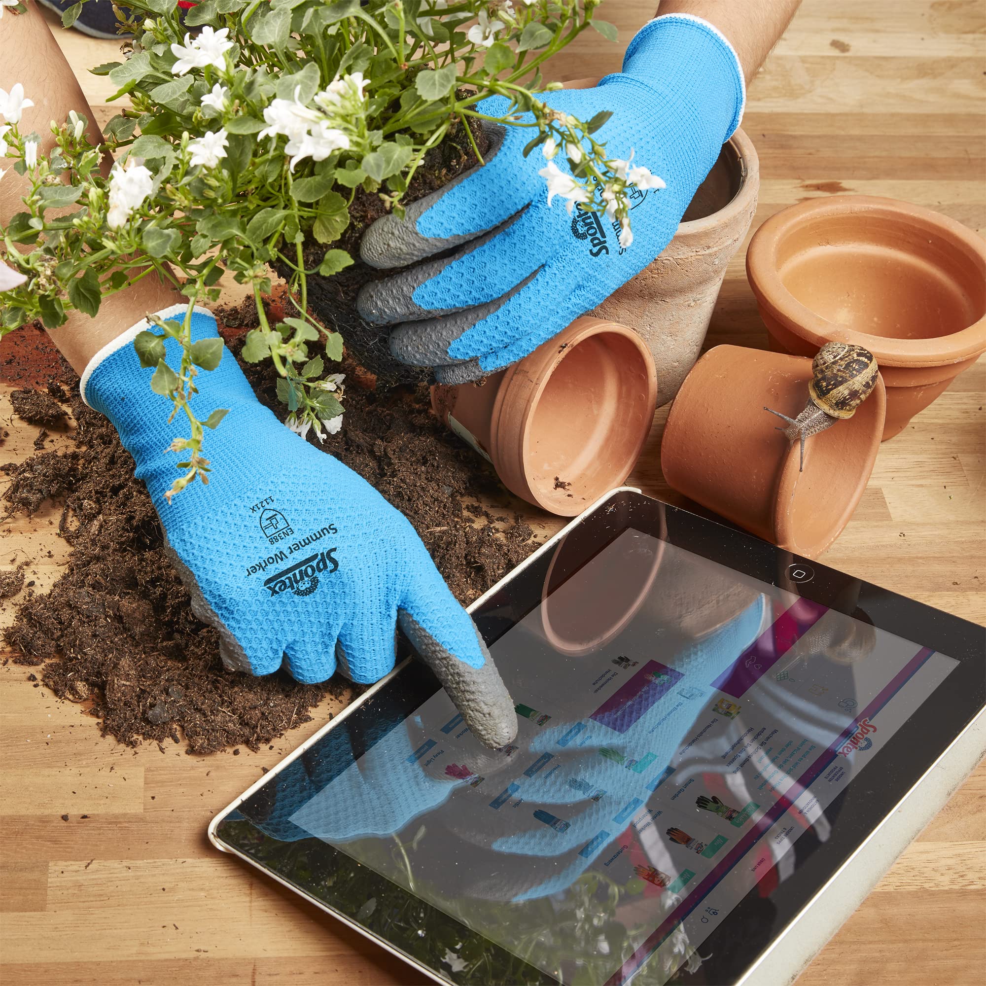 spontex-summer-worker-arbeitshandschuhe-mit-pu-beschichtung-en-388-touchscreen-g image 6