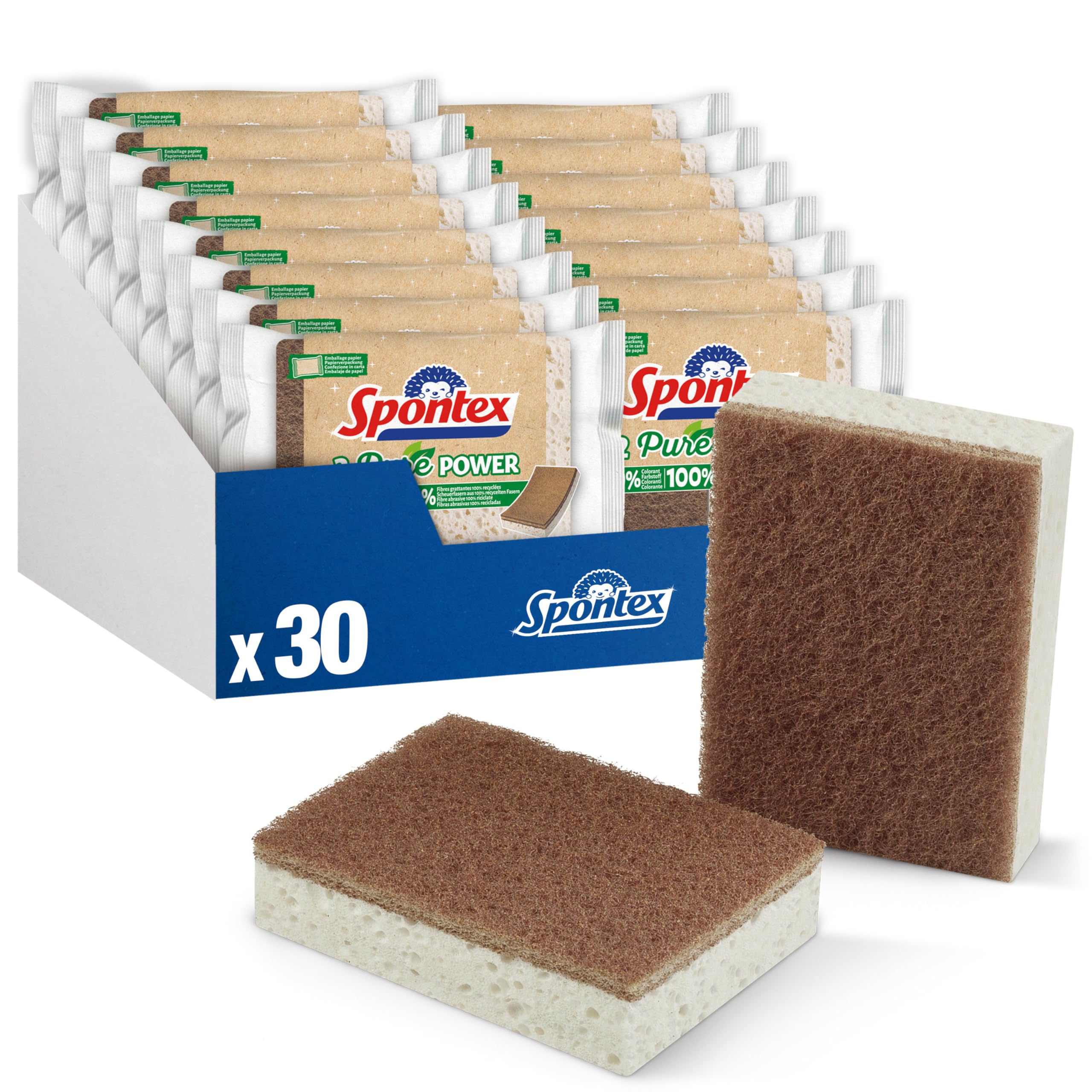 spontex-pure-power-reinigungsschwamm-mit-recycling-scheuervlies-30-st-ck-15-x-2- image 1