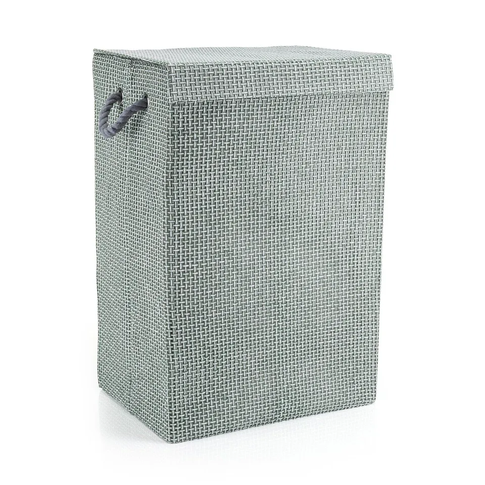 minky-w-schekorb-72-l-grey-check-40x30x60-cm-faltbar-mit-deckel image 1