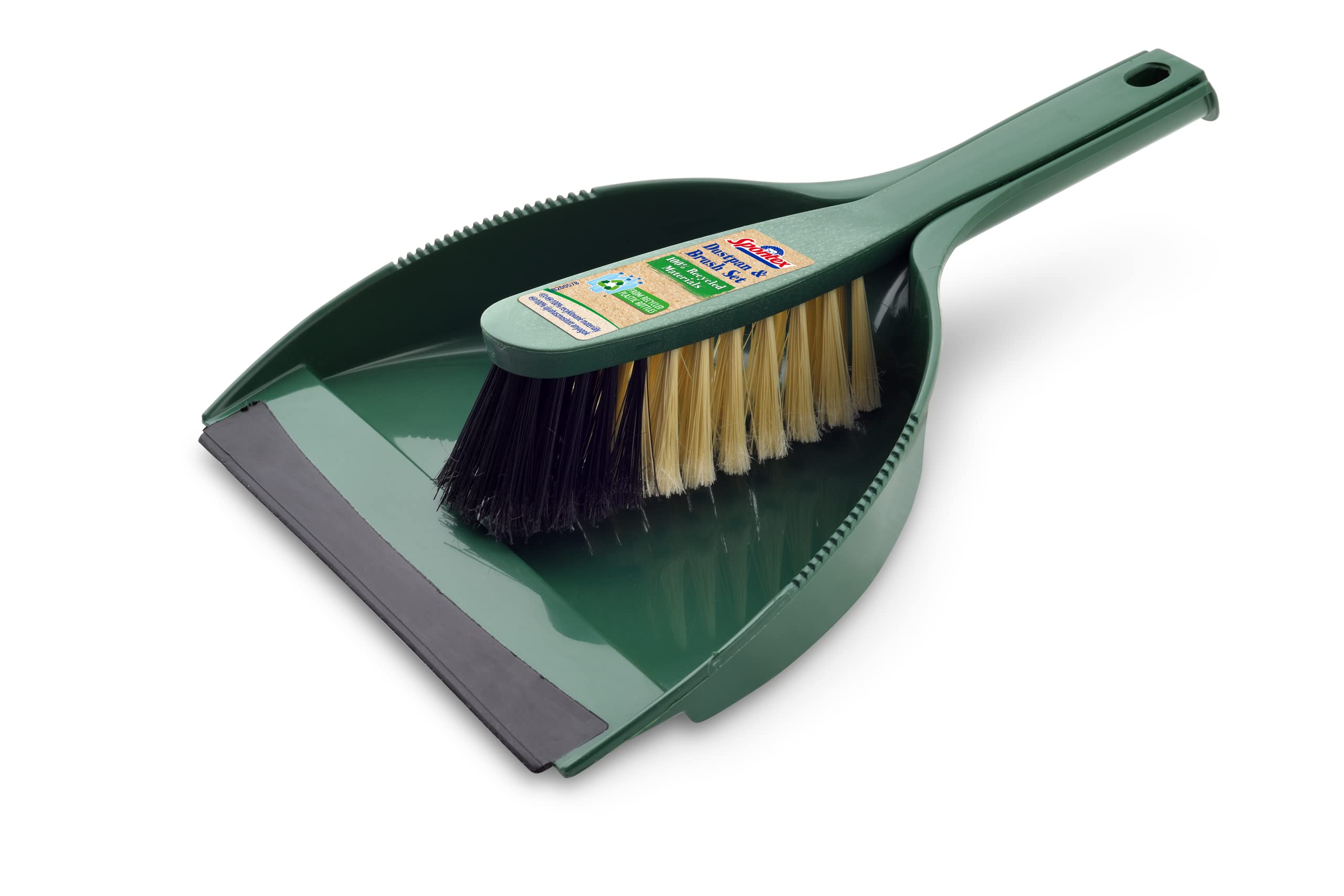 spontex-eco-green-handfeger-set-mit-kehrschaufel-aus-100-recyclingmaterial image 2
