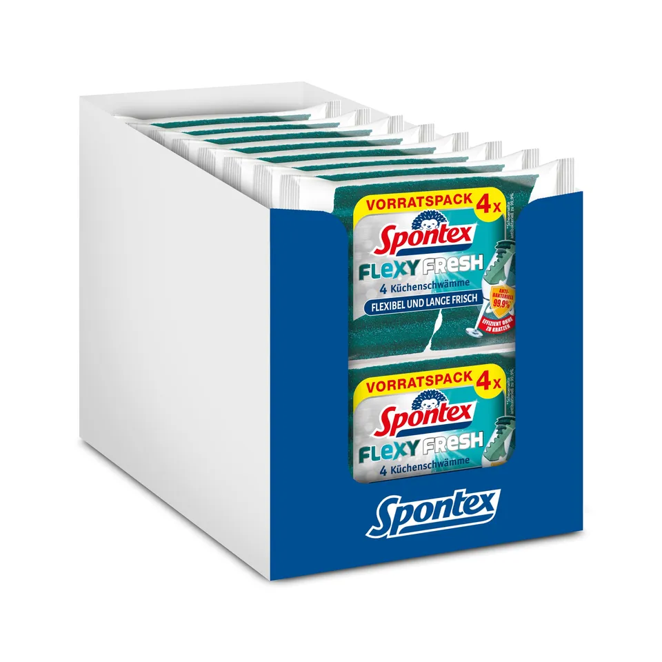spontex-flexy-fresh-reinigungsschwamm-14x-4-st-ck-kratzfrei-flexibel image 1