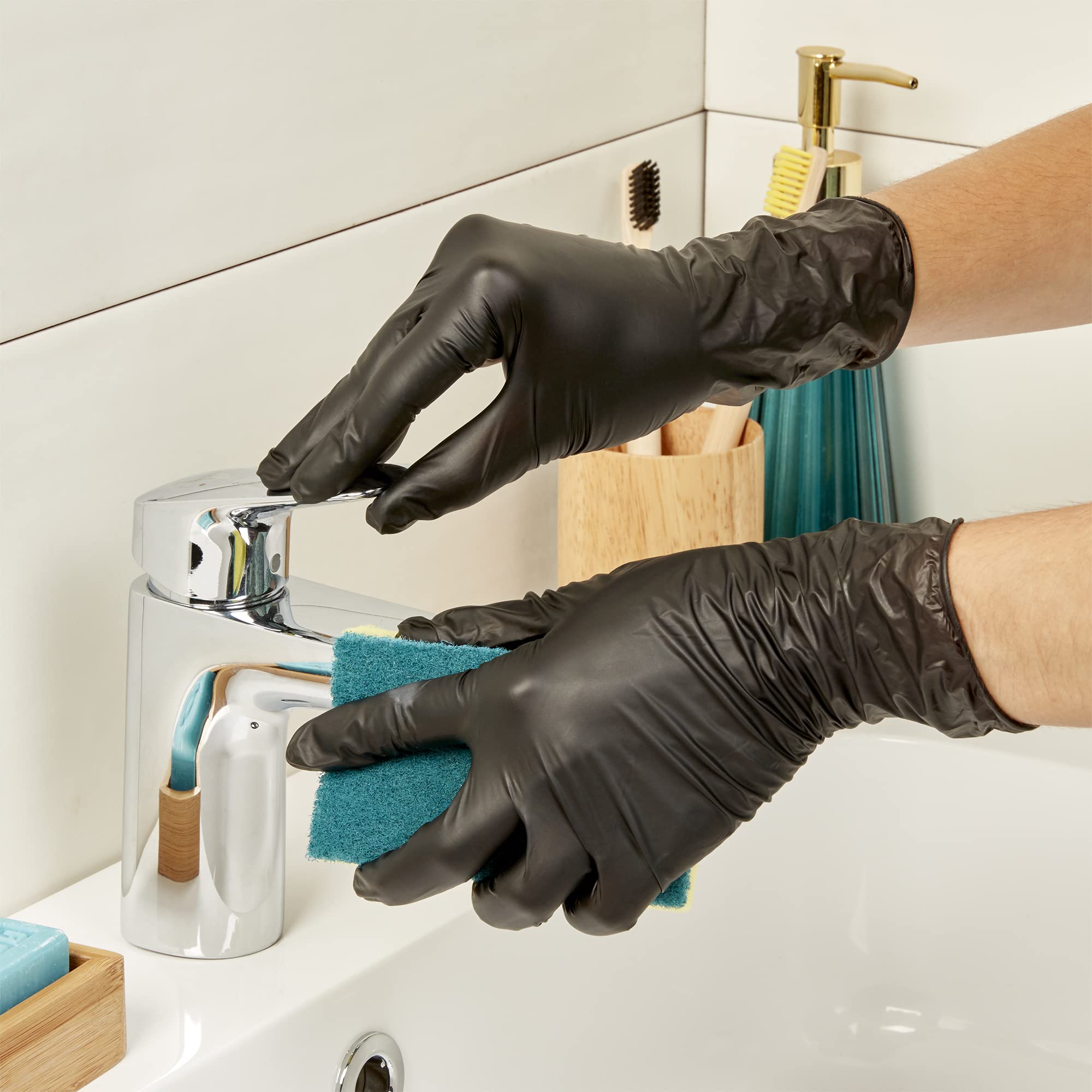 spontex-extra-black-einmalhandschuhe-vinyl-m-schwarz-100-st-ck image 8