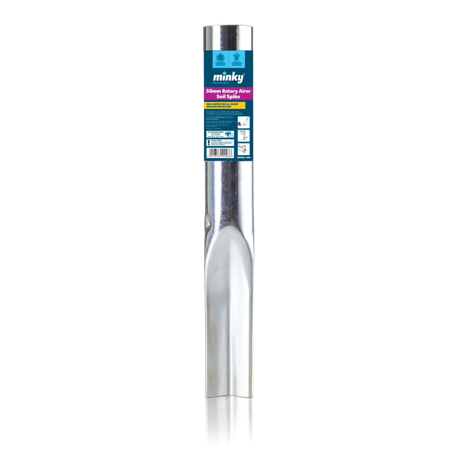 minky-rotary-airer-soil-spike-50-mm-bodenh-lse-f-r-w-schespinne image 1