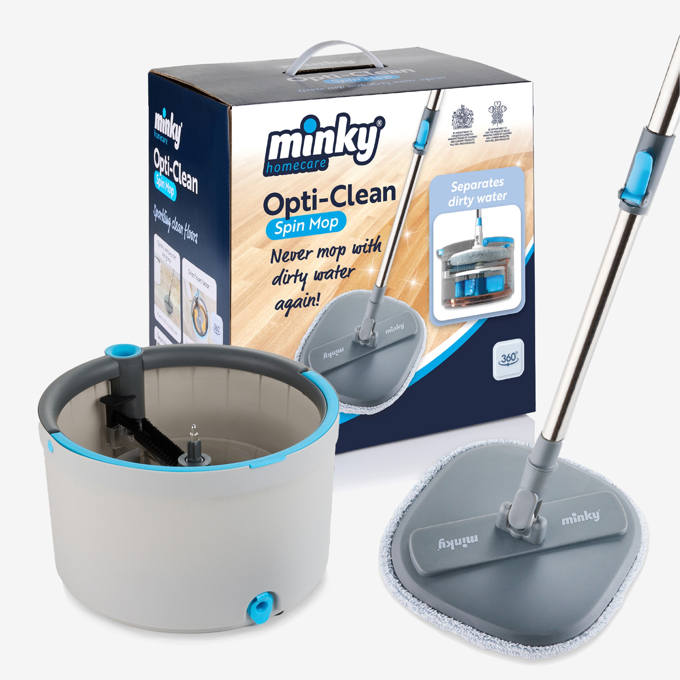 minky-opti-clean-spin-mop-mit-doppelkammer-eimer image 1