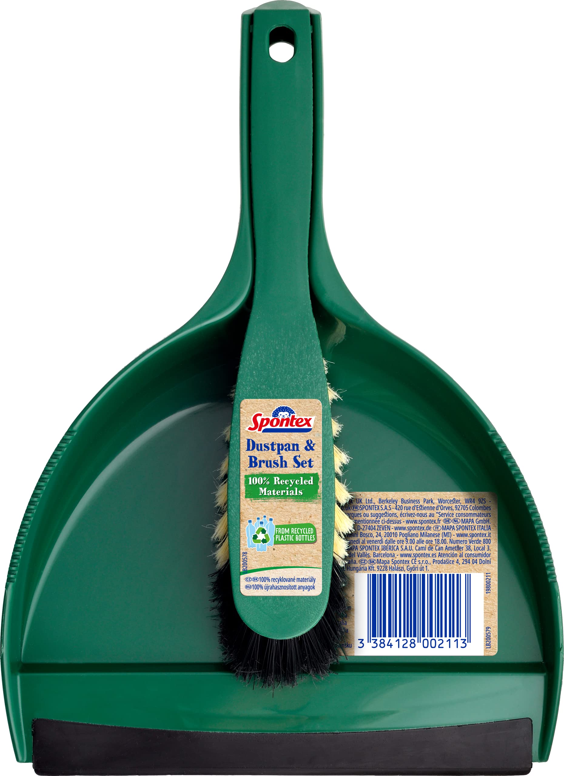 spontex-eco-green-handfeger-set-mit-kehrschaufel-aus-100-recyclingmaterial image 1