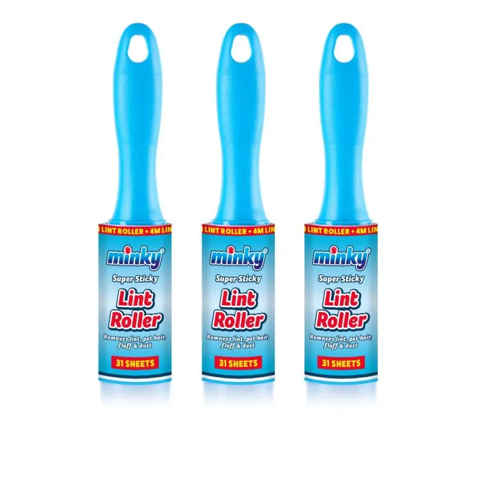minky-fusselroller-3er-pack-mit-ergonomischem-griff-4m-rolle image 1