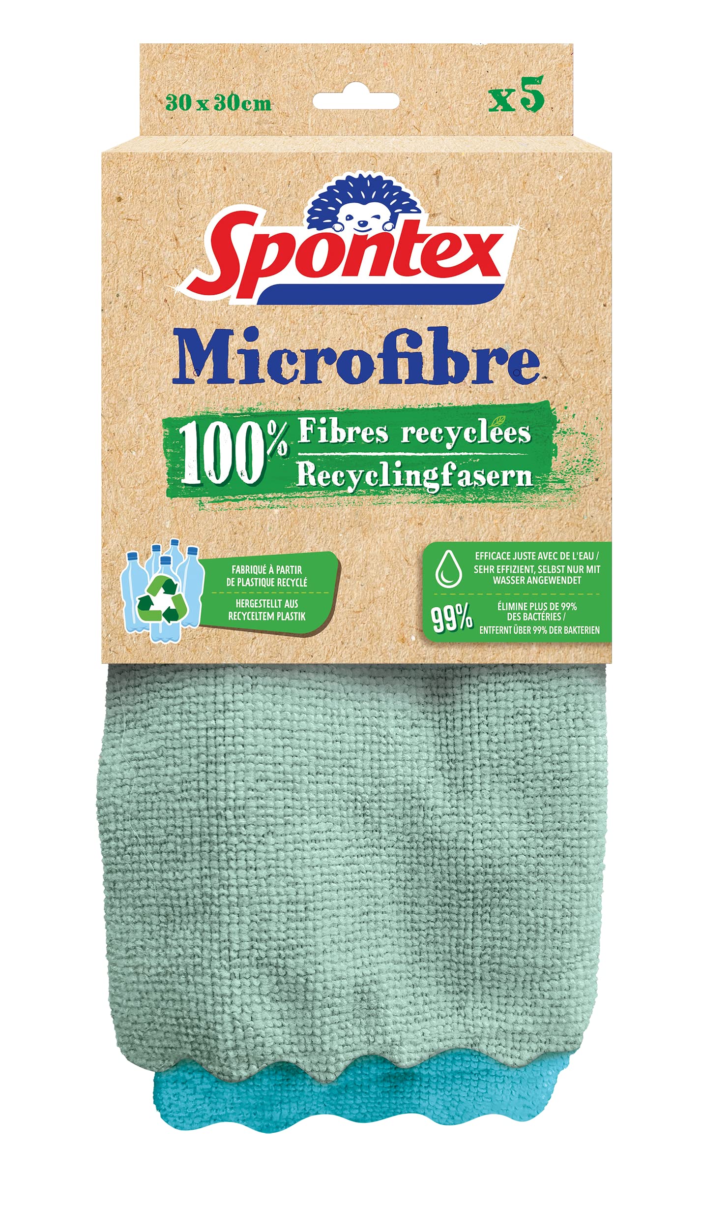 spontex-microfibre-recyclingfasern-t-cher-30x30-cm-60-st-ck image 1