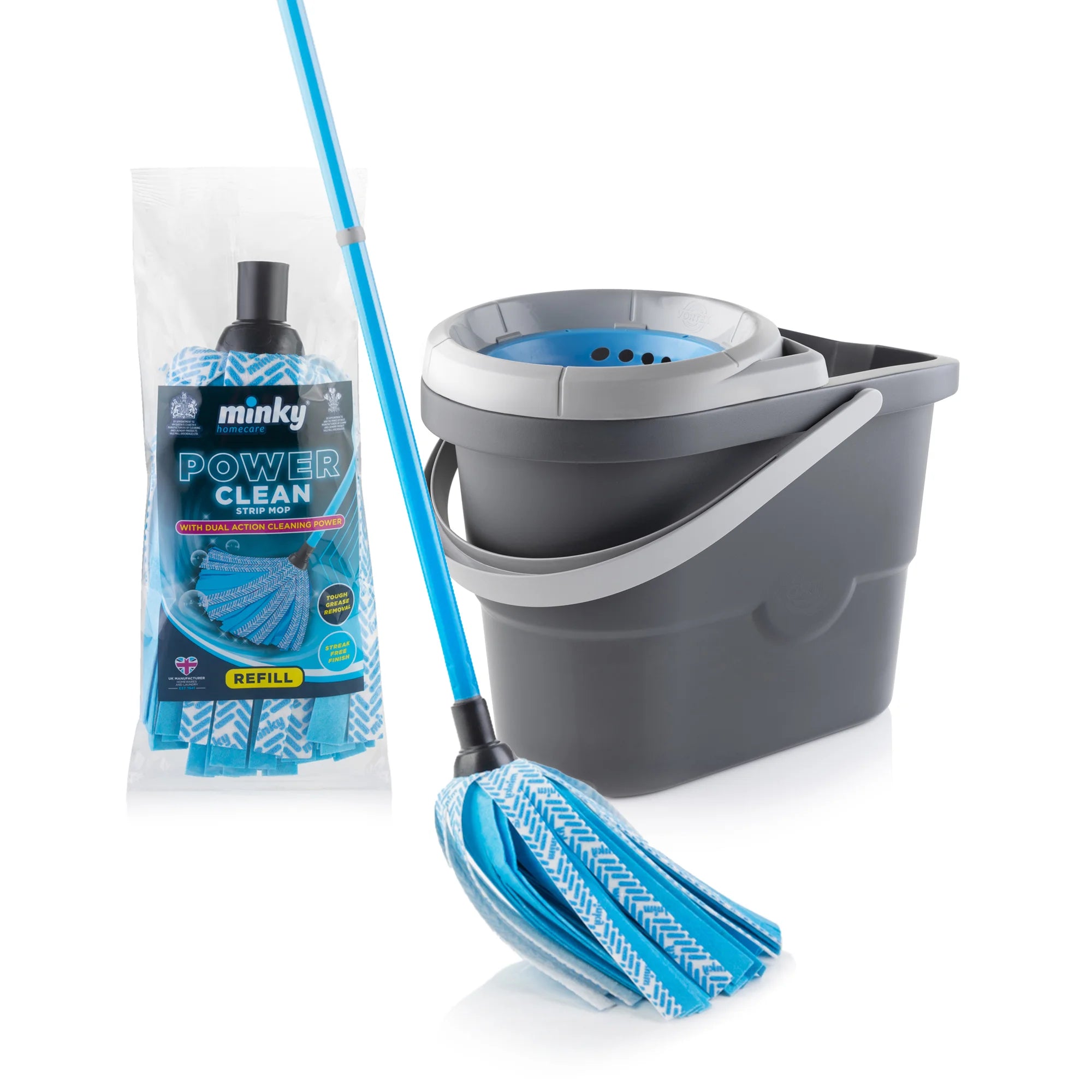 minky-power-clean-wischmopp-vortex-eimer-mit-auswringung-inkl-ersatzkopf image 1