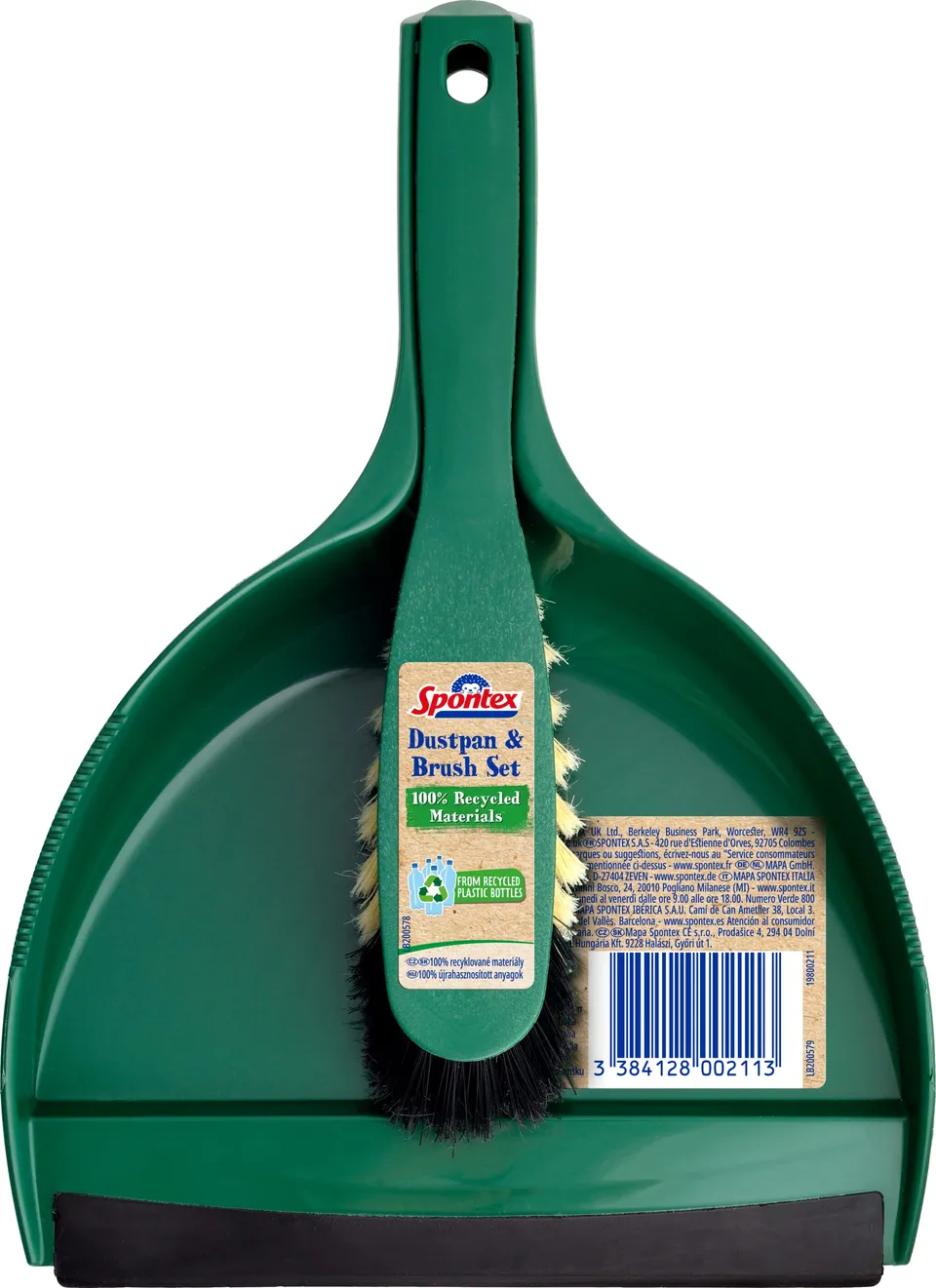 spontex-eco-green-handfeger-set-mit-kehrschaufel-aus-100-recyclingmaterial image 1