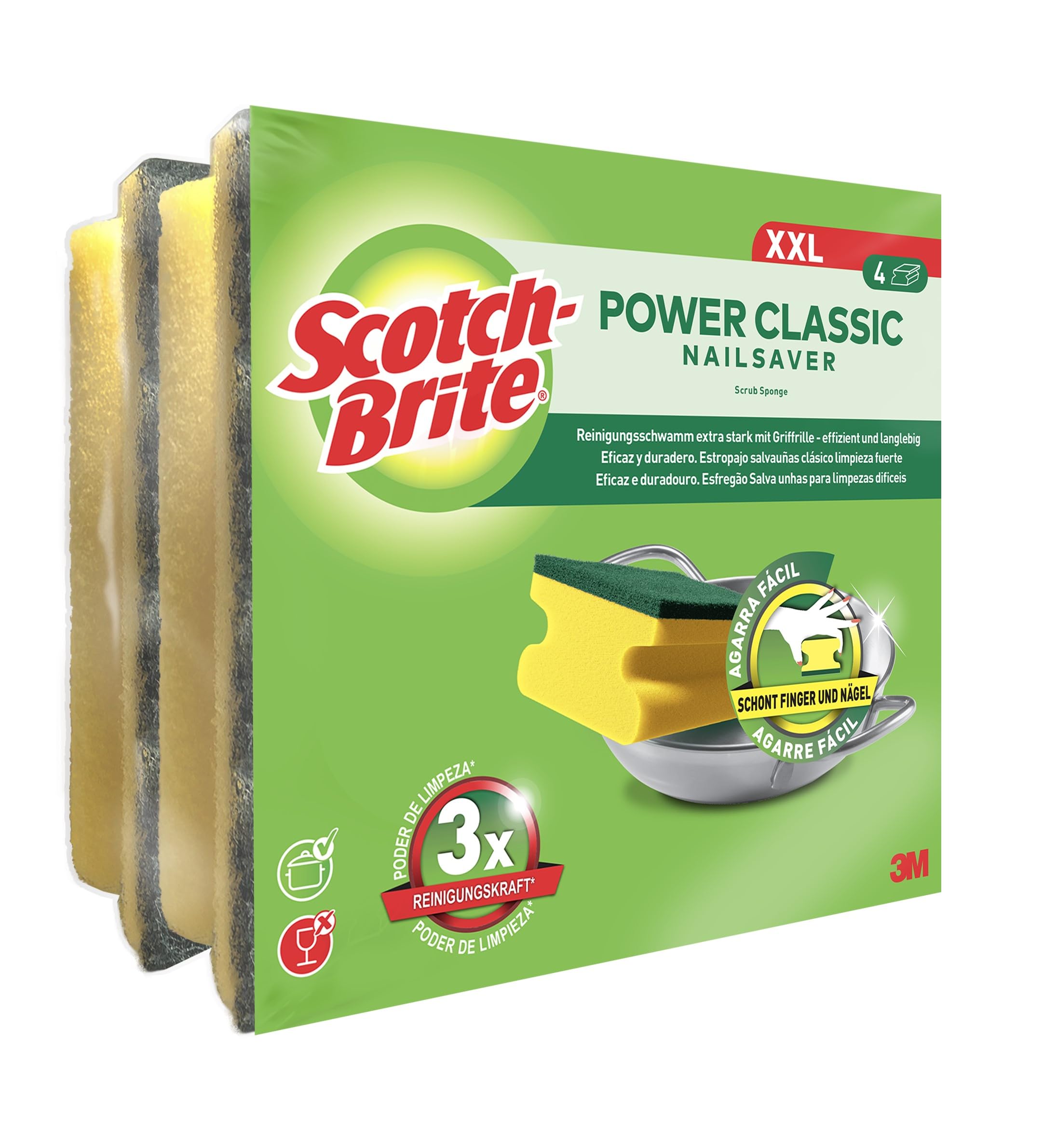scotch-brite-classic-xxl-reinigungsschwamm-gelb-gr-n-4er-pack image 2