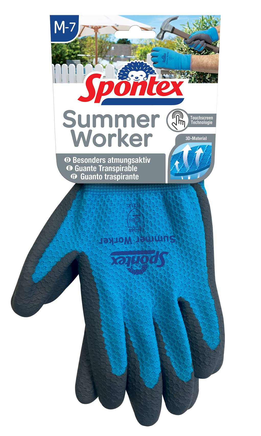 spontex-summer-worker-arbeitshandschuhe-mit-pu-beschichtung-en-388-touchscreen-g image 1