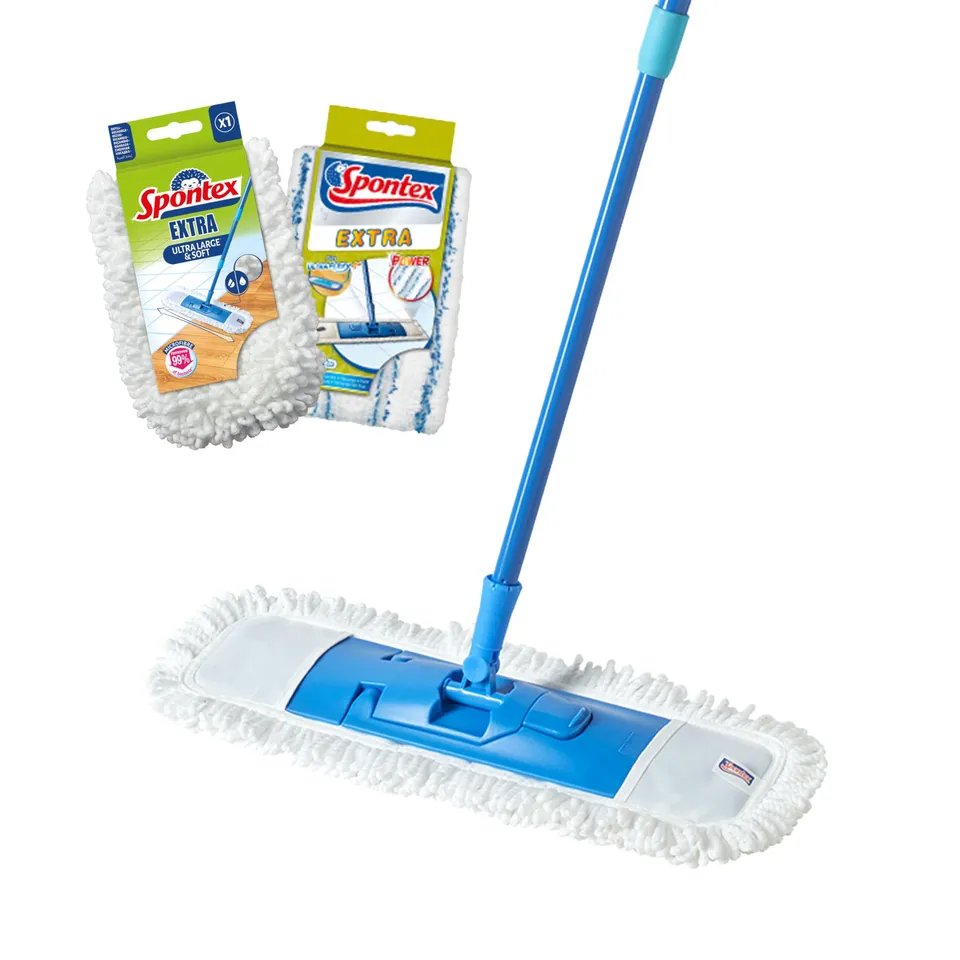 spontex-extra-bodenwischer-mit-mikrofaserbezug-80-140-cm-inkl-2-ersatzbez-ge image 1