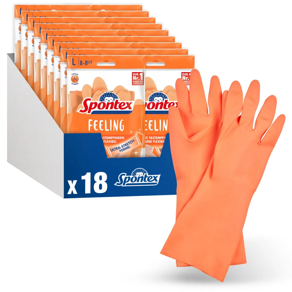 spontex-feeling-haushaltshandschuhe-18-paar-gr-e-l image 1