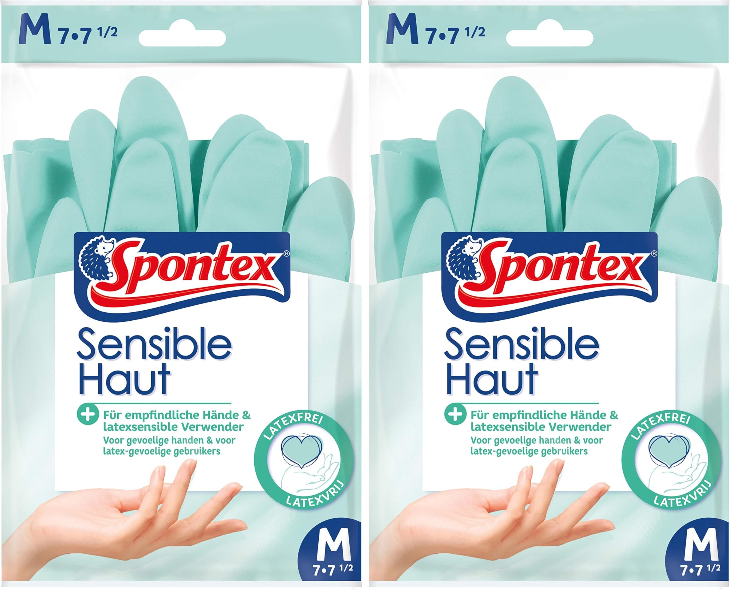 spontex-sensible-haut-latexfreie-haushaltshandschuhe-gr-e-m-2er-pack image 1