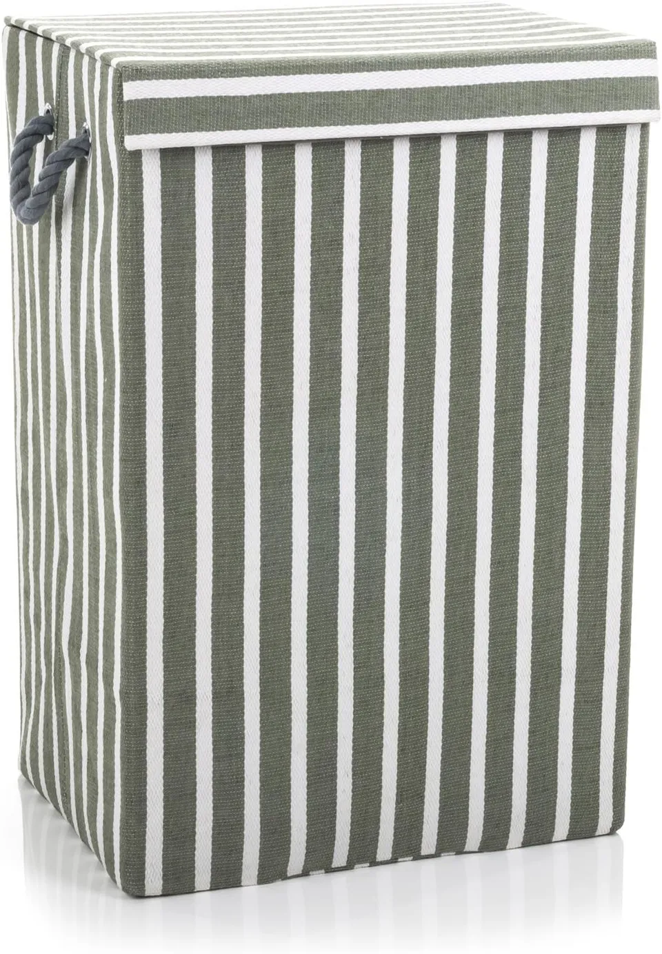 minky-w-schekorb-72l-green-stripe-40x30x60cm-faltbarer-w-schesammler-mit-deckel image 1