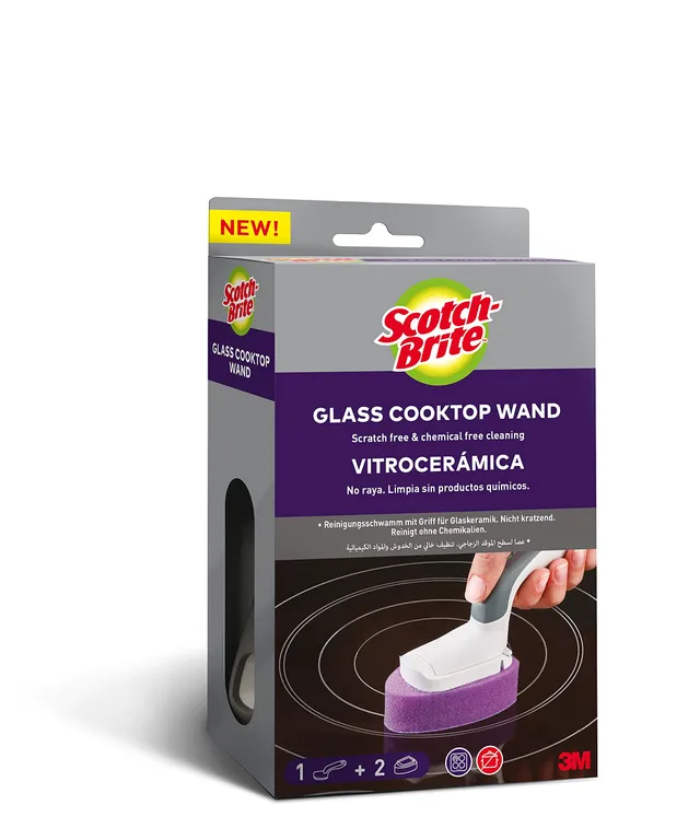 scotch-brite-glaskeramik-reinigungsschwamm-mit-griff-2-ersatzpads image 1