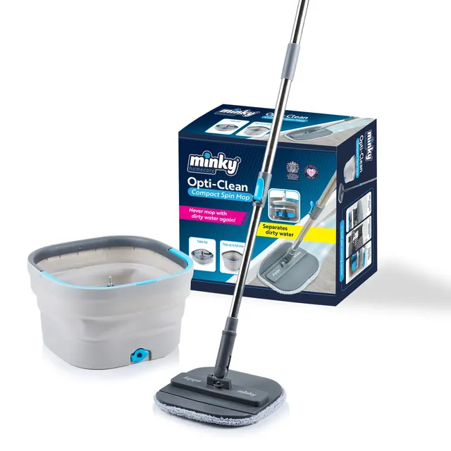 minky-opti-clean-compact-spin-mop-wischmopp-set-mit-2-kammer-eimer image 1