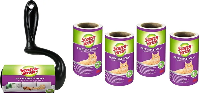 scotch-brite-pet-extra-sticky-fusselroller-tierhaare-48-blatt-4-ersatzrollen image 1