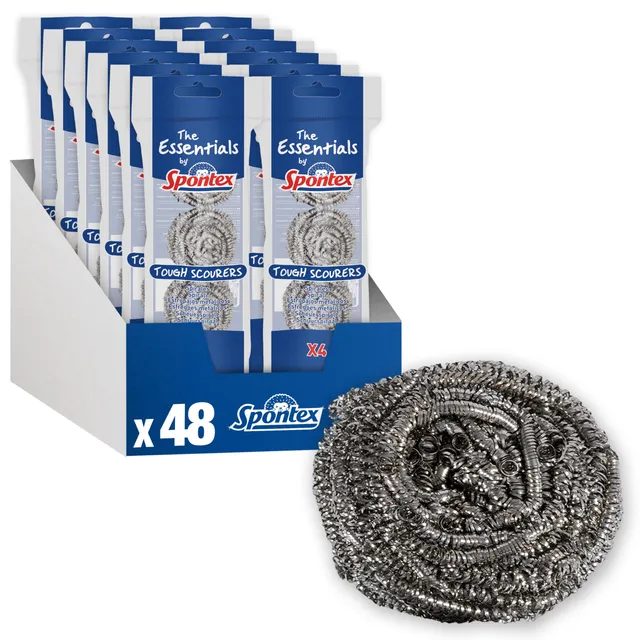spontex-the-essentials-robuste-edelstahl-scheuerschw-mme-48-st-ck-12-x-4er-pack image 1