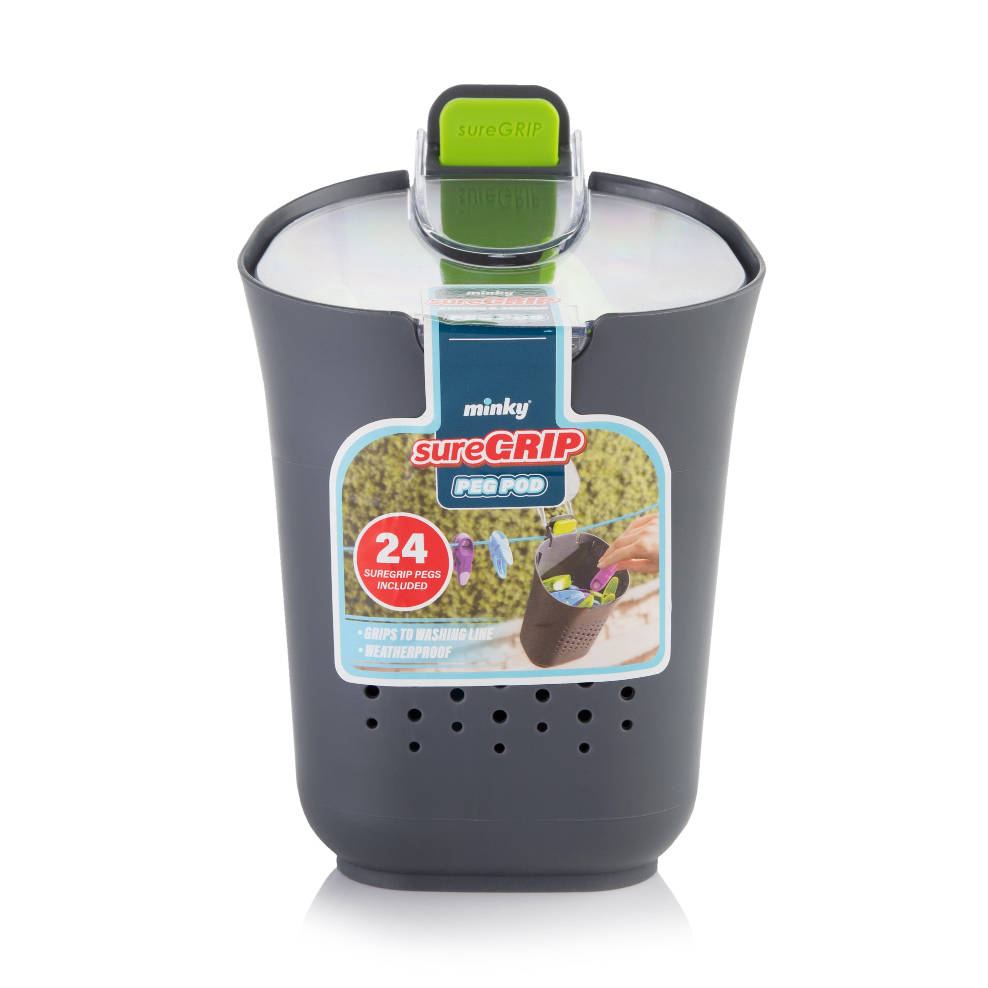 minky-suregrip-peg-pod-mit-24-w-scheklammern-wetterfester-klammerkorb image 1
